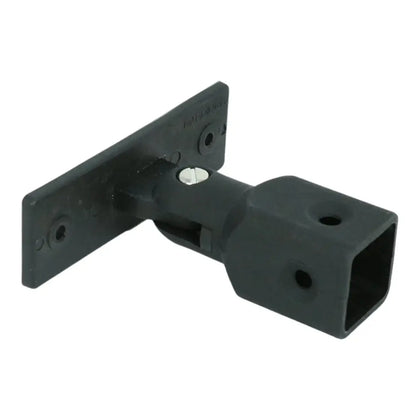 Schwarzer kunststoff wandhalter mit quadratischem ende und montageplatte für gardiner bürstensockel adapter schwenkbar