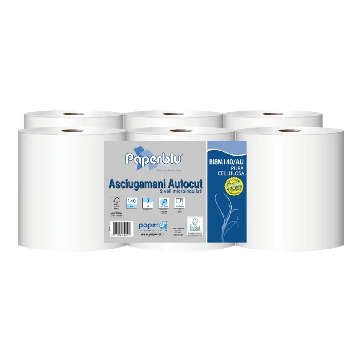 PAPERDI Handtuchrolle Autocut 2-lagig 6 Rollen