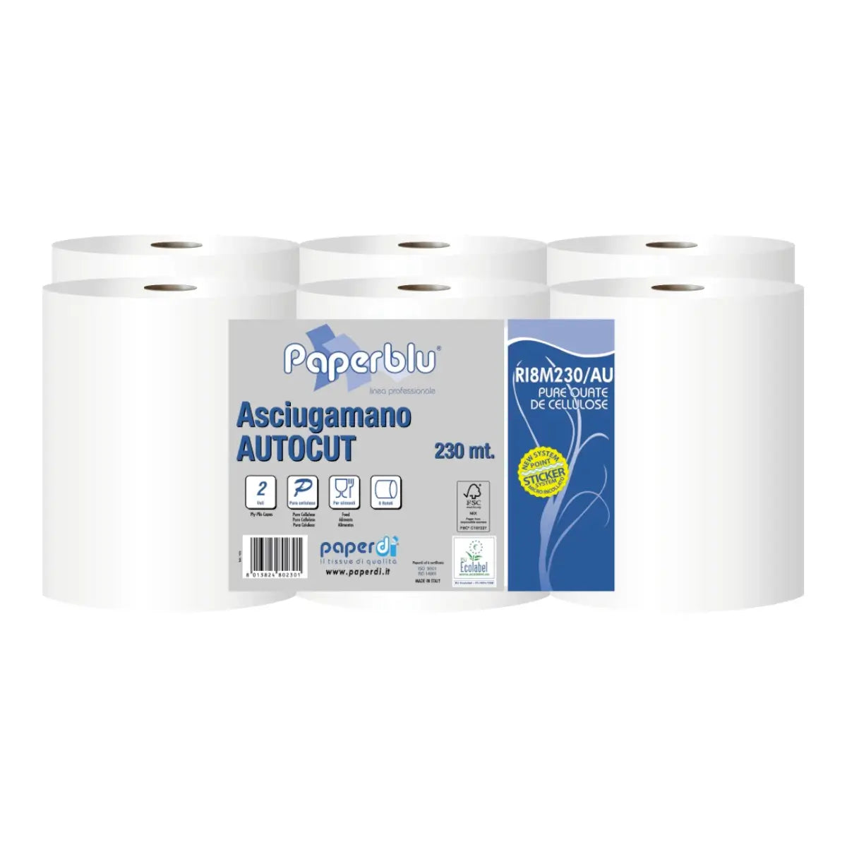 PAPERDI Handtuchrolle Autocut 2-lagig 230 Meter