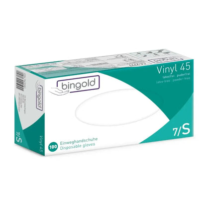 BINGOLD Vinyl 45 Wegwerphandschoenen Transparant poedervrij 100 stuks