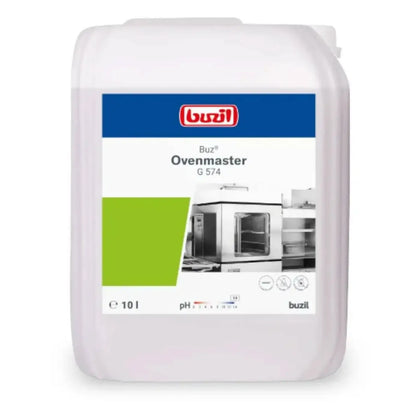 Weißer plastikbehälter mit buzil ovenmaster g 574 ofenreiniger 10 liter für konvektomaten und grills