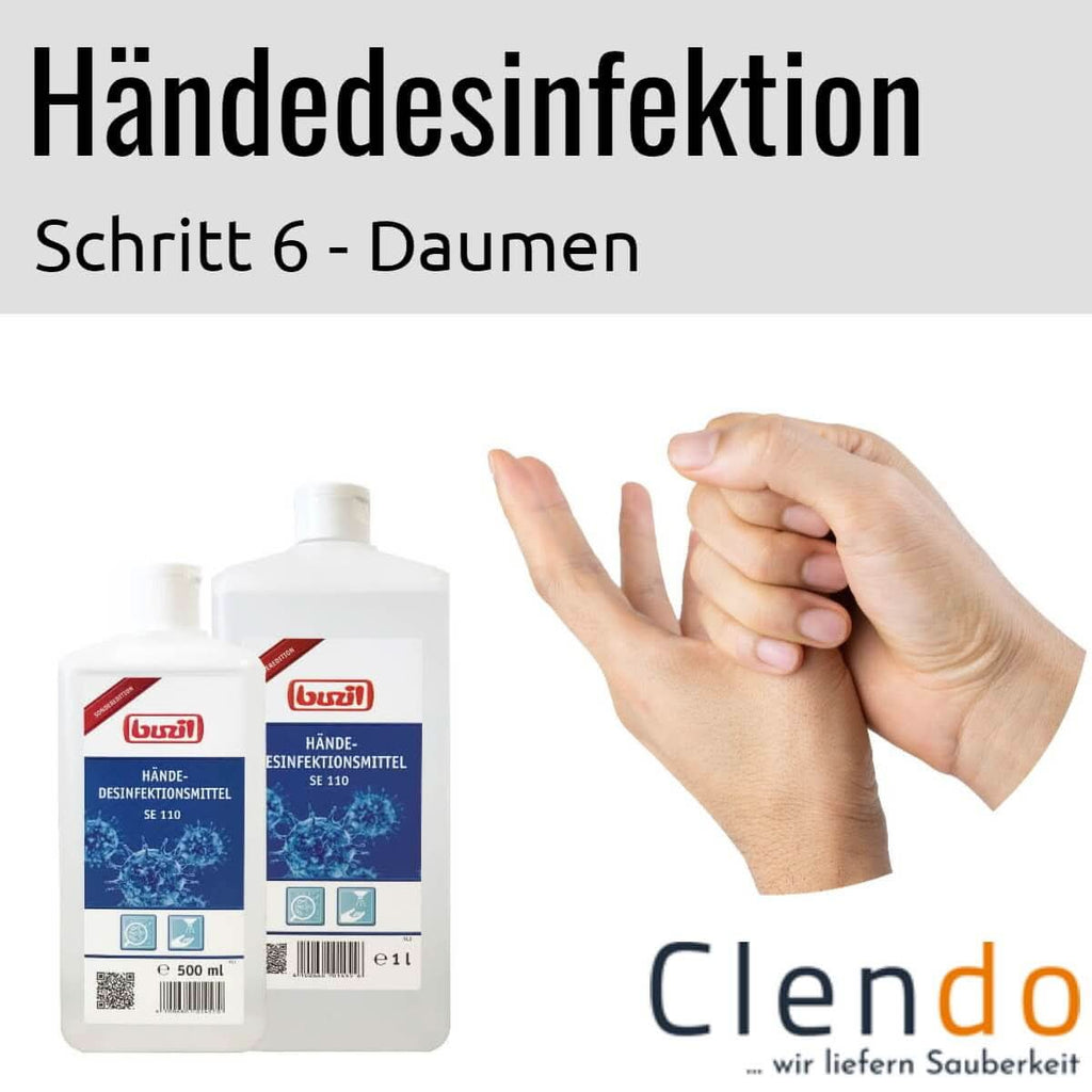 Zwei transparente plastikflaschen handdesinfektionsmittel buzil händedesinfektion se110 blau weißes etiket