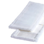 Weiße microfiber mop pads mit weicher plüschtextur und verstärkten kanten für clendo microfasermopp superstar mws