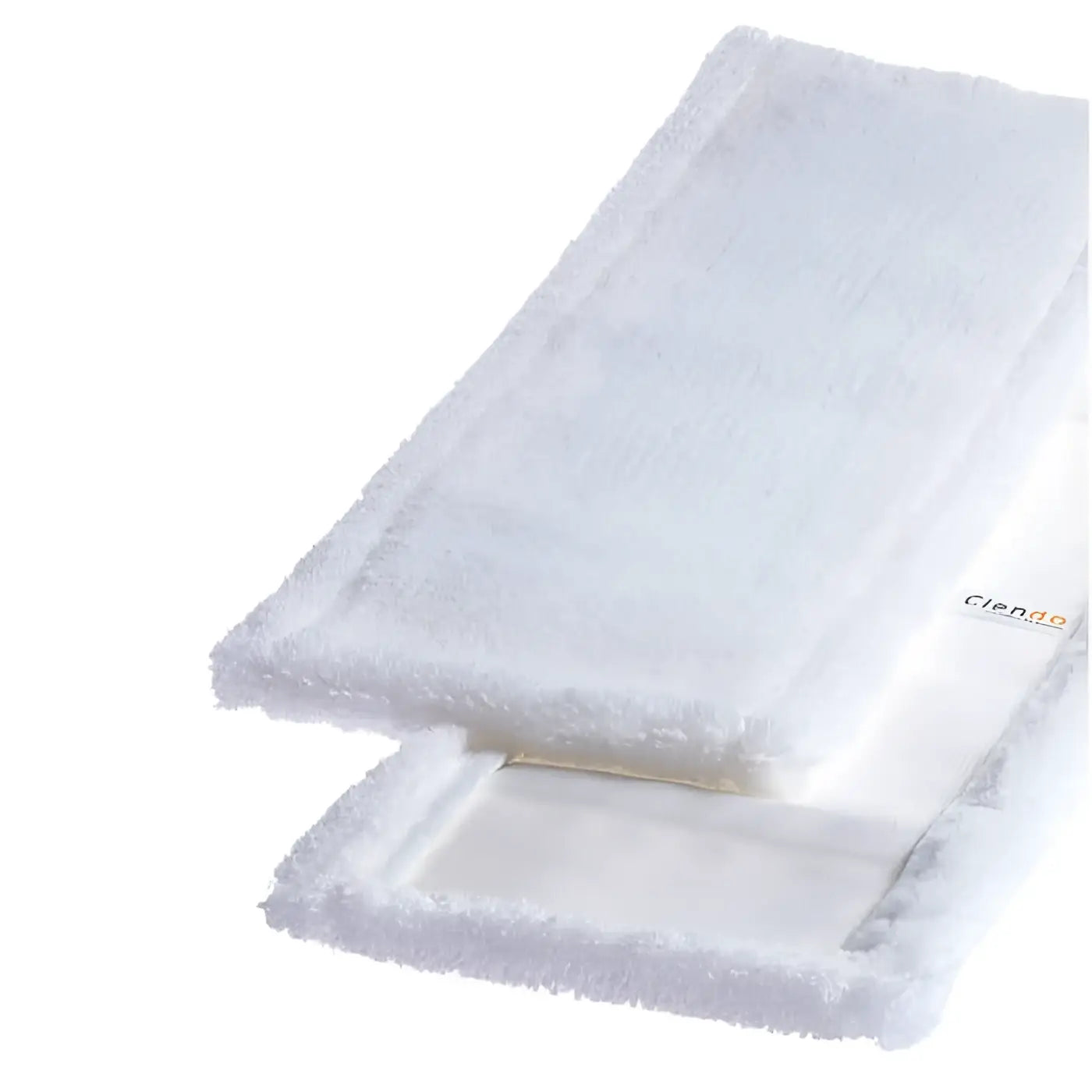 Weiße microfiber mop pads mit weicher plüschtextur und verstärkten kanten für clendo microfasermopp superstar mws