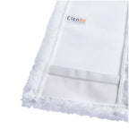 Weißer clendo microfasermopp superstar mws mit fransigen kanten und feiner gerippter struktur