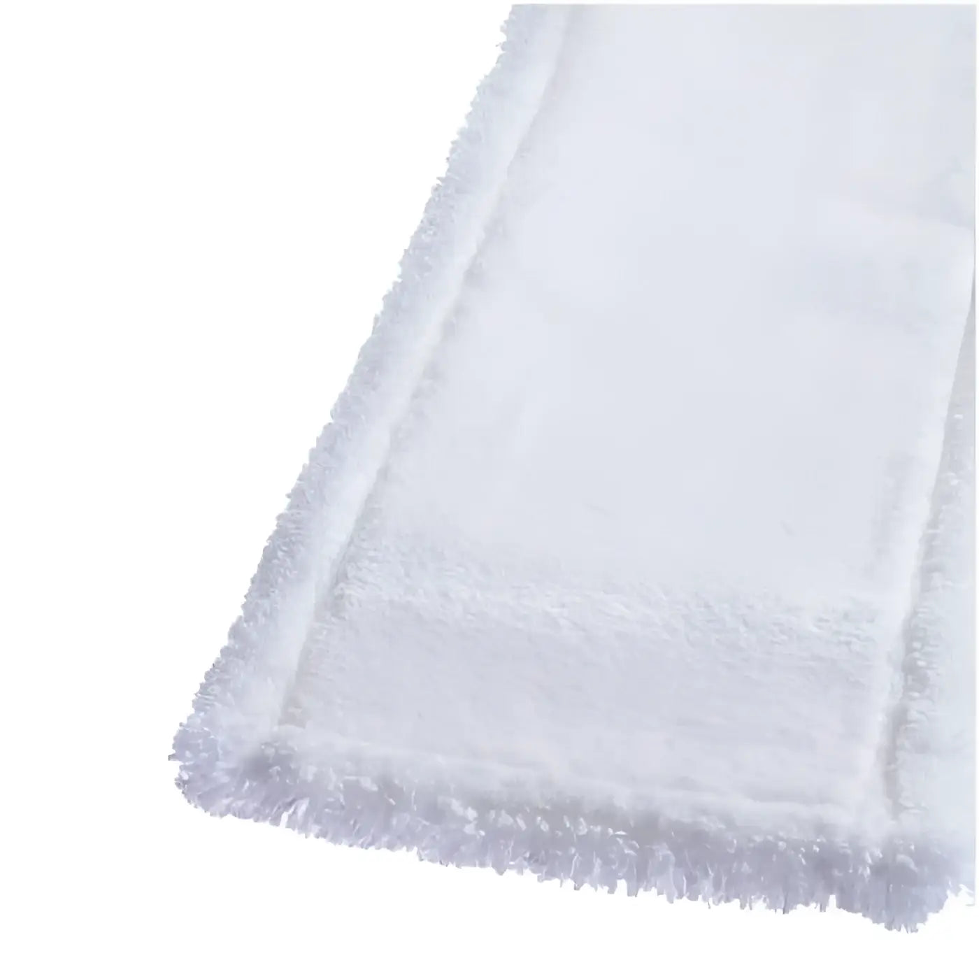 Weißes plüschmikrofaser-reinigungspad mit ausgefransten kanten für clendo microfasermopp superstar mws