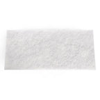 Ein rechteckiger, transluzenter weißer handpad aus melamin mit subtiler strukturierte oberfläche 11x25 cm