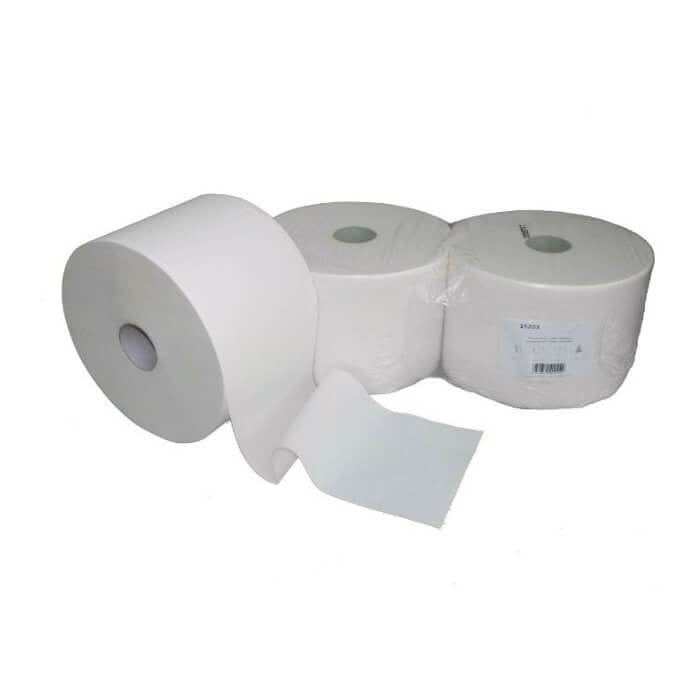 Putzpapier 2-lagig 1500 Blatt Weiß Zellstoff 2 Rollen von Clendo, hygienisch und ideal für Reinigungsbedarf.