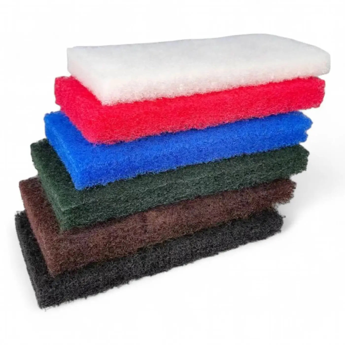 Clendo super handpad 12x25 cm stapel bunter scheuerschwämme in weiß rot blau grün braun und schwarz