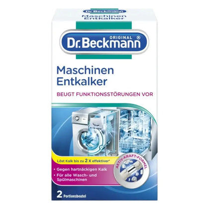 Dr beckmann maschinen entkalker portionsbeutel 2x50g für gründliche reinigung und kalkentfernung bei haushaltsgeräten