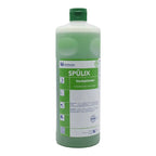Grüne plastikflasche von dreiturm spülix handspülmittel mit grünem deckel und etikett für die handwäsche