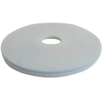 Leichtgraues rundes melamin-maschinenpad easy clean hd plus mit mittigem loch und leicht erhöhtem rand