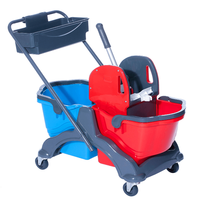 Floorstar DOFA20DKB Doppelfahrwagen 17l mit Deichsel Wanne BASIC.