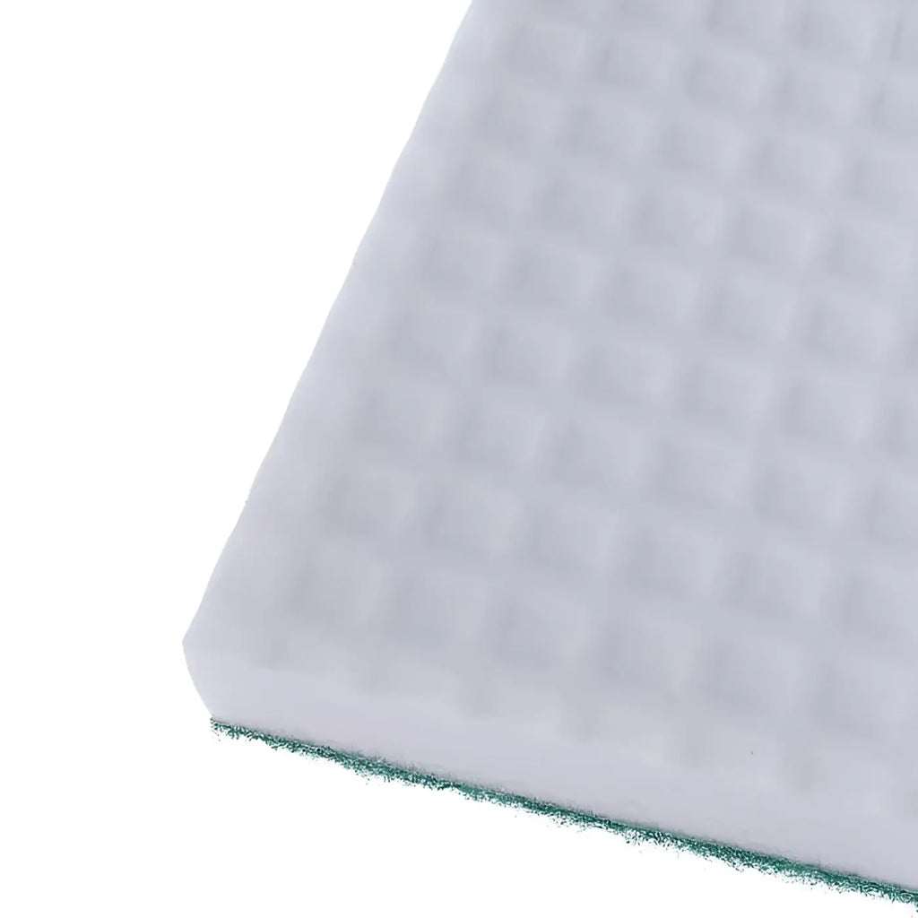 Weißes rechteckiges Floorstar Magic-Superhandpad aus melamin mit strukturierter gitteroberfläche und grünem abrasivrand