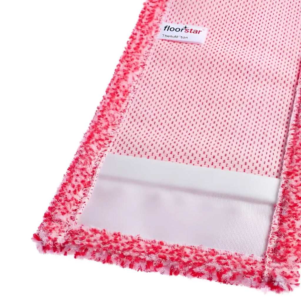 Pink mikrofasermopp head mit texturierter fransenlinie und weißem elastikband floorstar microfasermopp thenufil san