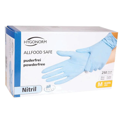 Hygonorm "Allfood Safe" Nitrilhandschoenen Blauw 250 stuks
