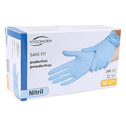 Hygonorm "Safe Fit" nitril handschoenen blauw 200 stuks
