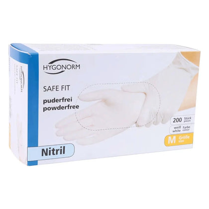 Hygonorm "Safe Fit" nitril handschoenen wit 200 stuks