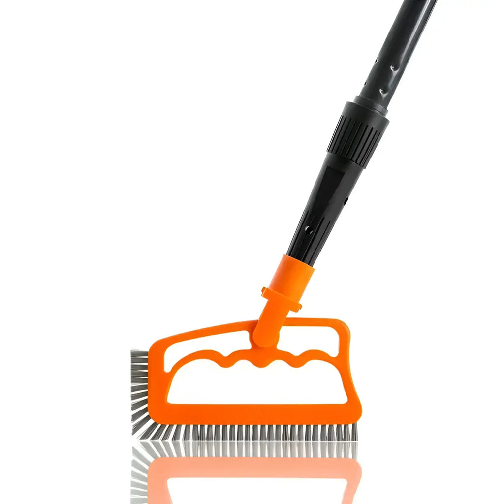 Fuginator kombi-adapter 24mm mit orangefarbenem plastikgriff und metallborsten an schwarzem verstellbarem stiel