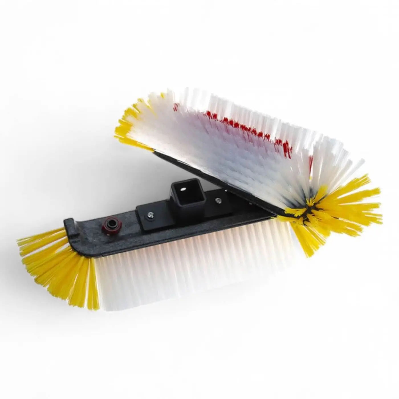 Dualseitige gardiner bürste universal hart mit gelben und weißen borsten und schwarzem kunststoffgriff für langlebige reinigung