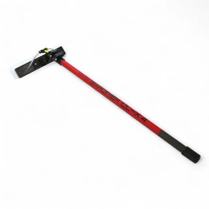 Gardiner clx 4 1,27 meter carbon hybrid teleskopstange in rot und schwarz mit texturiertem griffgriff