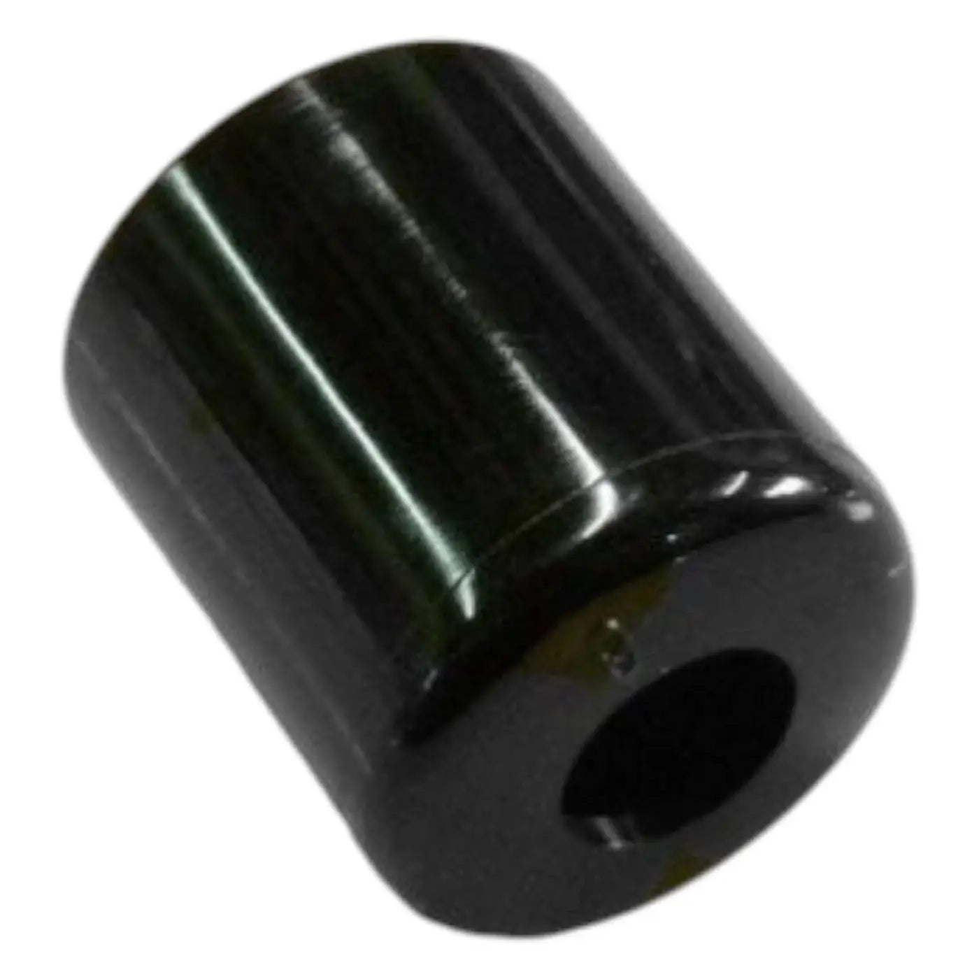 Gardiner endkappe für teleskopstange mit schwarzer, zylindrischer perle und zentralem loch mit glänzender oberfläche