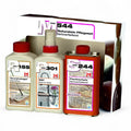 Hmk 544 naturstein pflegeset mit säurefreiem reiniger, rsp 301 multifunktionsspray und farbvertiefendem pflegemittel