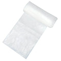 Eine rolle klarer hygoclean müllbeutel 18l aus transparentem hdpe mit leicht zerknitterter textur