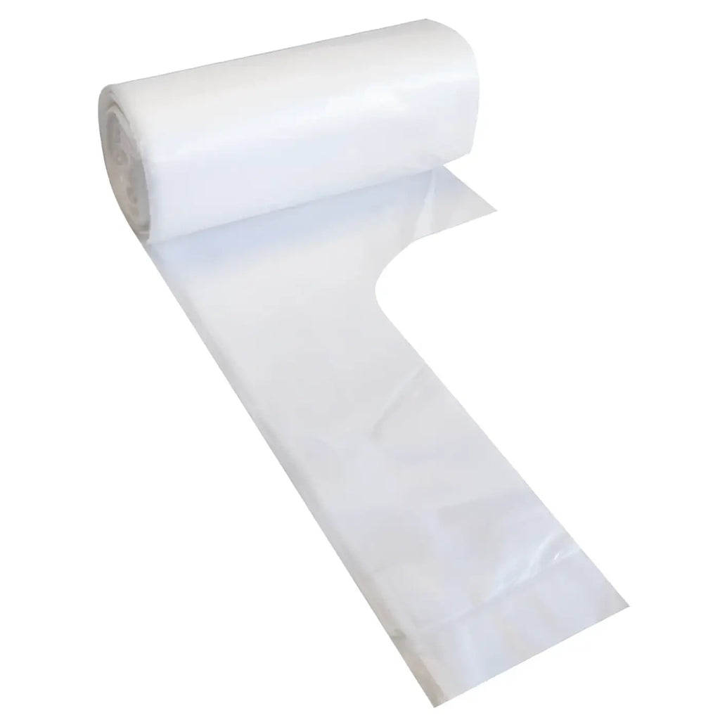 HygoClean müllbeutel mit tragegriff aus weißem, transluzentem HDPE, auf rolle mit glatter oberfläche
