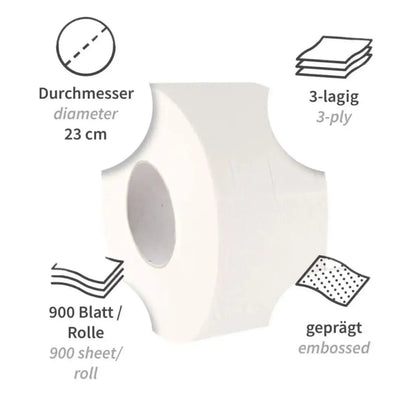 HygoClean Toiletpapier, Jumbo, 3-laags Cellulose
