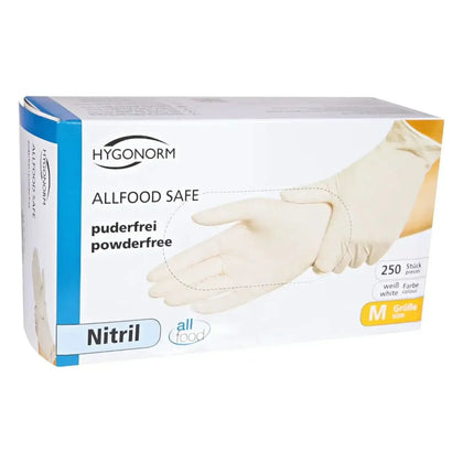 Hygonorm nitril handschoenen "Allfood Safe" wit 250 stuks