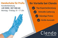 Hygostar chemikalienschutzhandschuhe triplex aus blauem latex an hand getragen