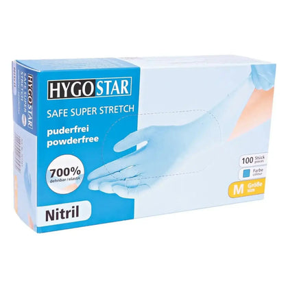 Hygostar nitril handschoenen Safe Super Stretch blauw 100 stuks