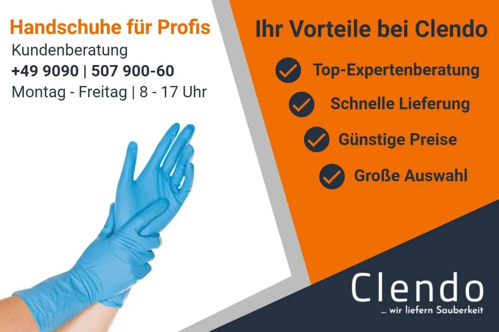 Hygostar safe long nitril handschuhe blau 100 stück mit blauen latexhandschuhen an der hand