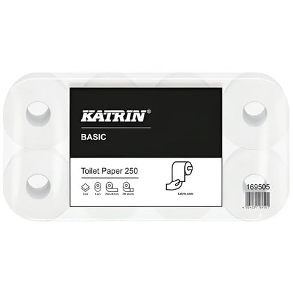 Katrin Toiletpapier 250 vellen Natuurlijk wit 2-laags 8x8 rollen