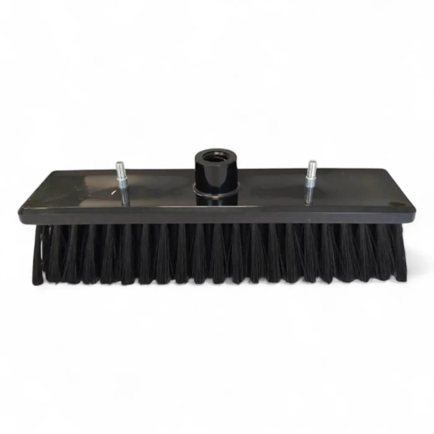 Schwarze plastikbürste milury standard breite 30 cm mit dichten borsten und mittlerer montagehalterung