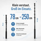MILURY NANO telescoopsteel 78 cm-250 cm voor glasreiniging