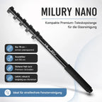 MILURY NANO telescoopsteel 78 cm-250 cm voor glasreiniging