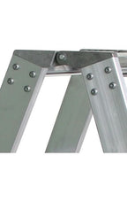 Silberne aluminium stehleiter munk stufen stehleiter beidseitig begehbar mit clip step relax und verstärkten verbindungen
