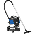 Nilfisk aero 21-01 pc inox industriesauger blau schwarz nass-trocken staubsauger mit silbernem griff schlauch und abnehmbarem bodenmundstück