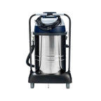 Nilfisk VL100-75 EU go nasssauger trocken sauger industrial edelstahl nass und trocken mit blau grauem gehäuse und rollen