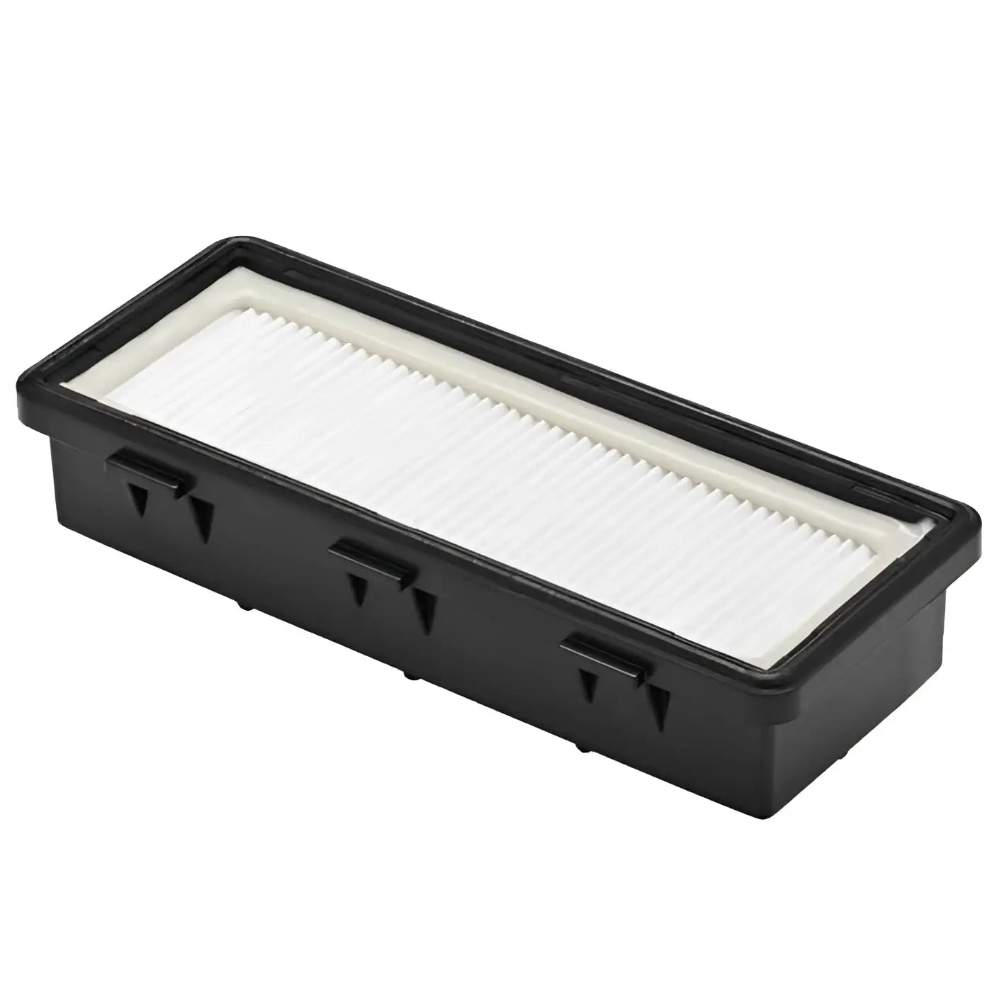 Nilfisk viper hepa-filter für dsu 10 12 15 mit schwarzem rechteckigem kunststoffrahmen und weißem plissee-filtereinsatz