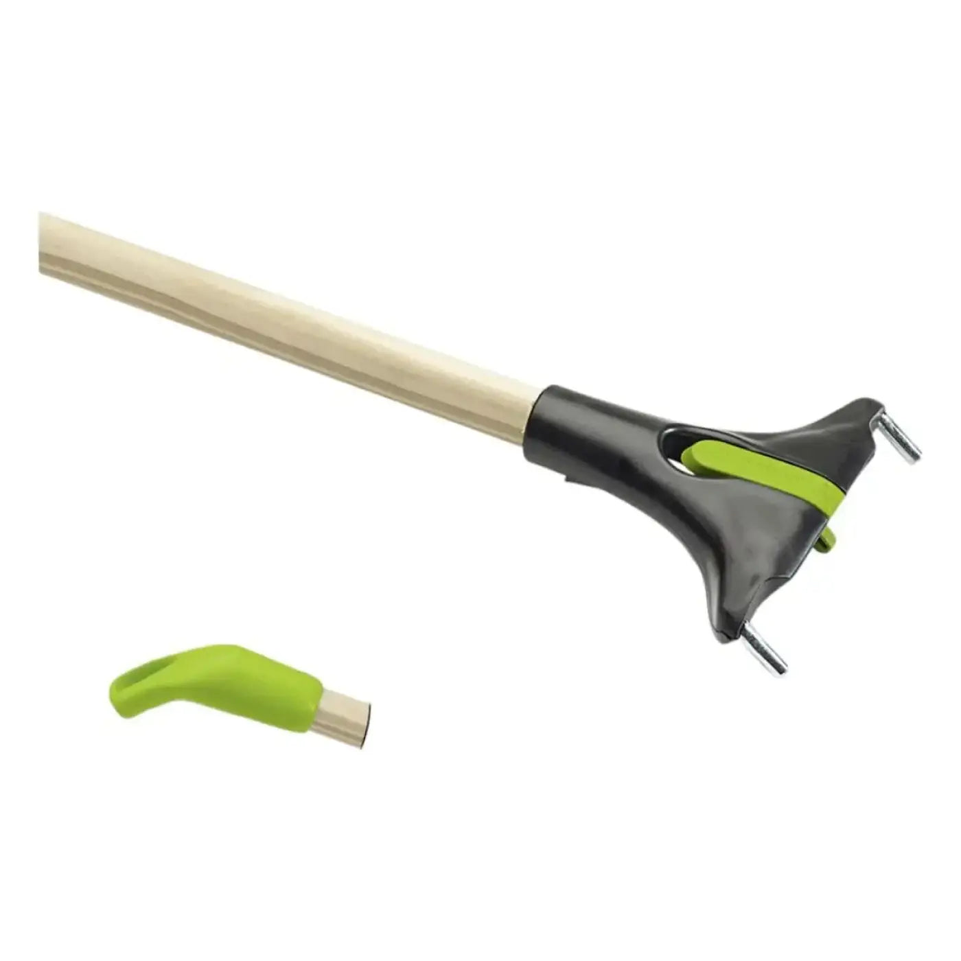 Nölle beconnect holz-stiel ø 23,5 mm mit schwarzem und limettengrünem griffaufsatz für wischer