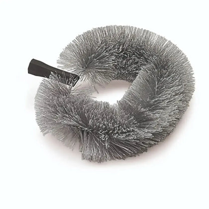 Nölle ersatzkopf staubbiene oval mit ita-gewinde silberner metallborstenpinsel mit schwarzem griff spiralförmig