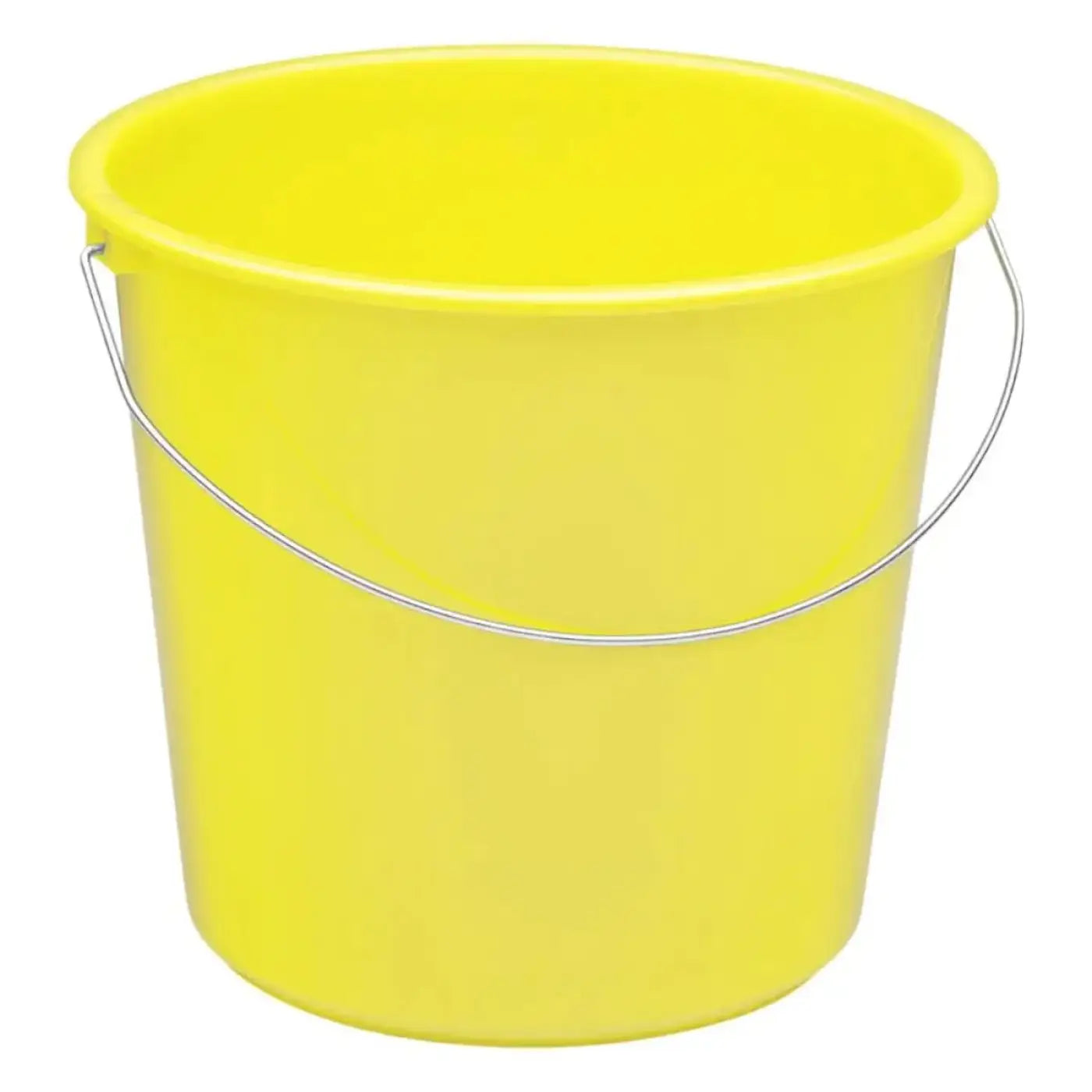 Hellgelber kunststoffeimer nölle haushaltseimer 10 liter mit silbernem drahtgriff