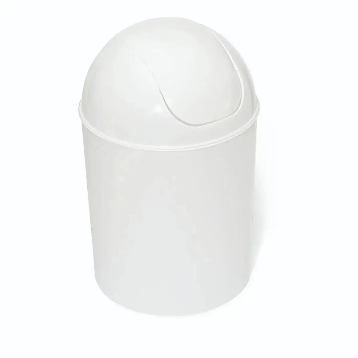 Weißer plastikmülleimer nölle schwingdeckel eimer 7l mit glattem, rundem deckel