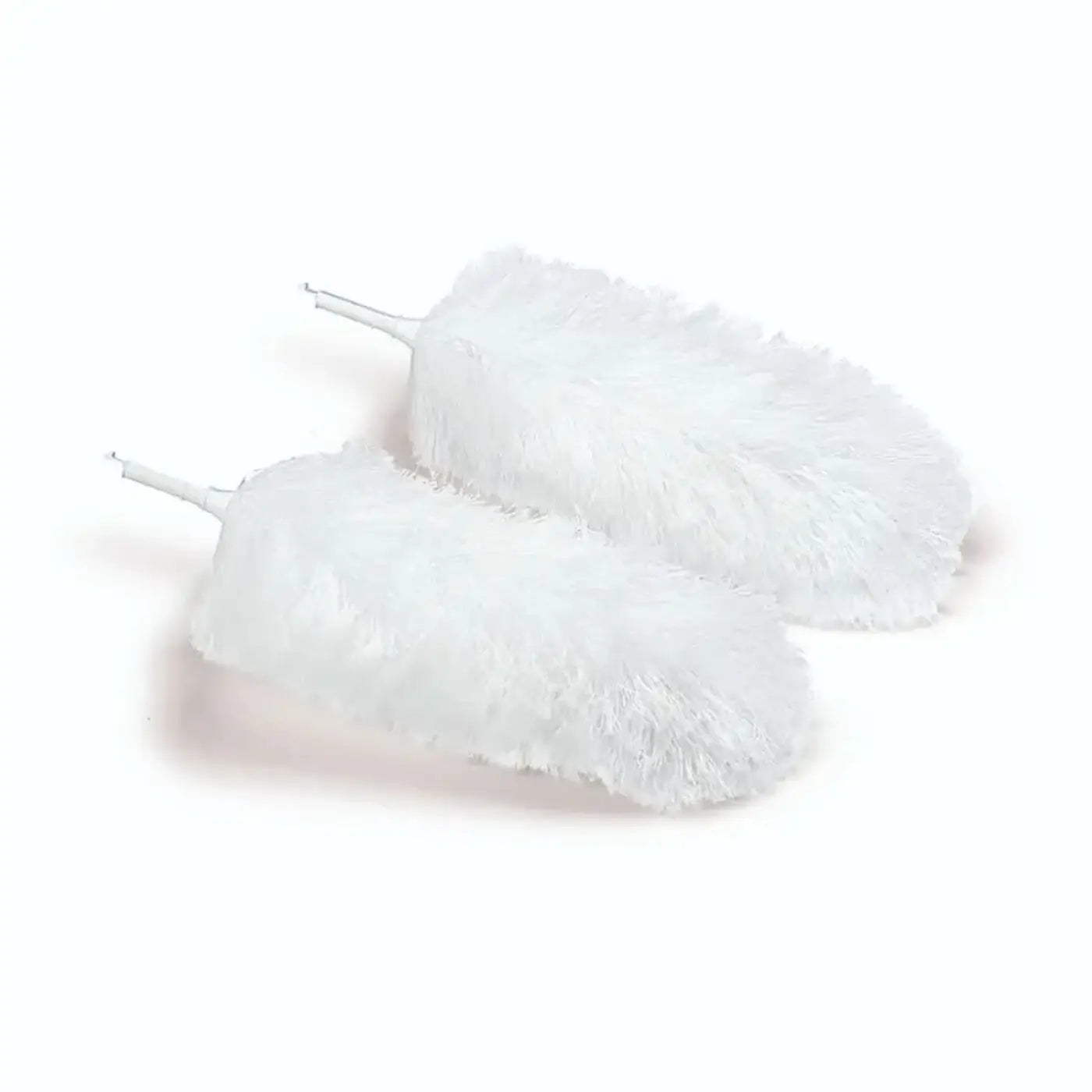 Weißes microfaser ersatzkopf staubwedel set mit weichen, flauschigen borsten und schlankem griff von nölle