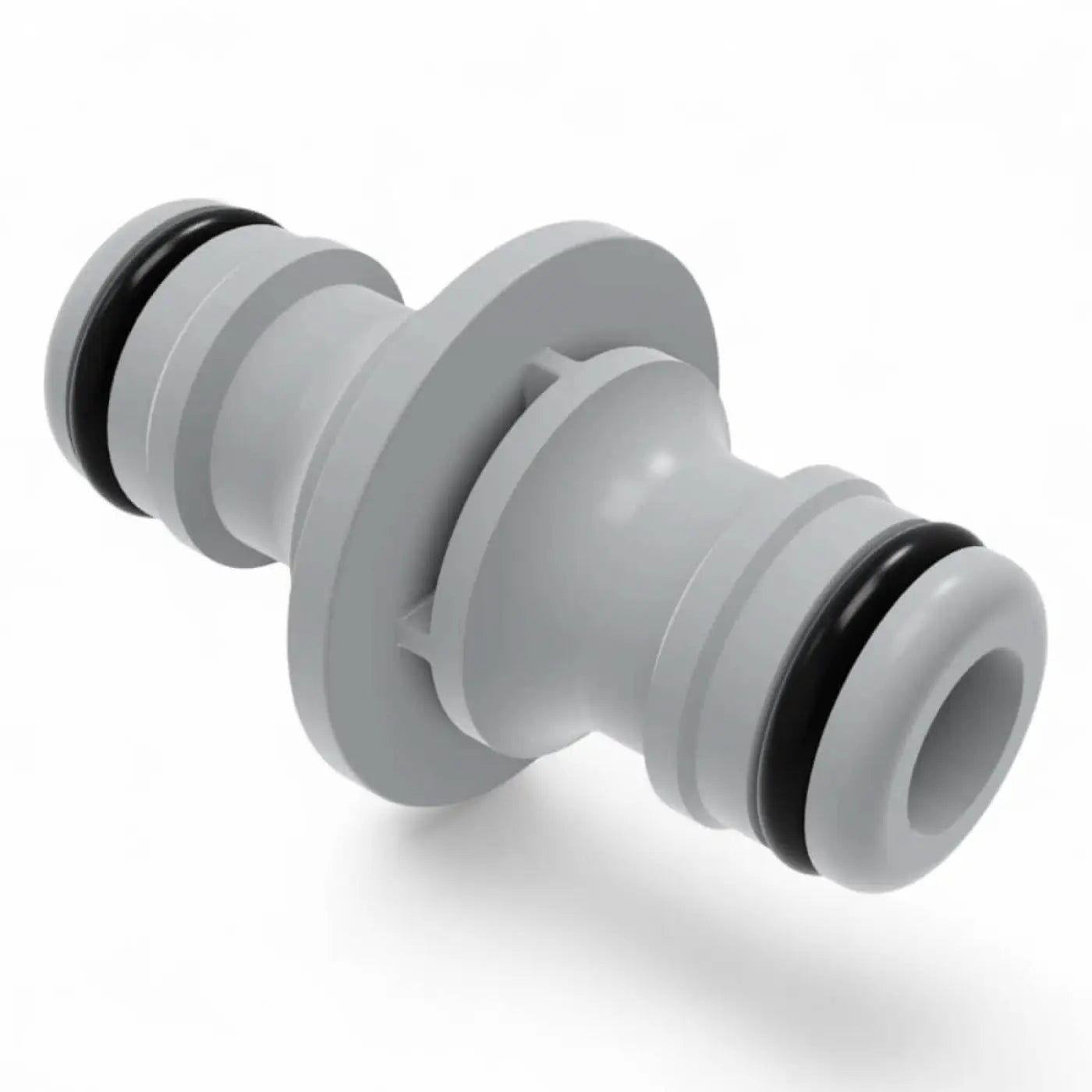 Osmobil schlauchkupplung gardena grauer kunststoff mit schwarzen gummidichtungen für gartenwasserschläuche