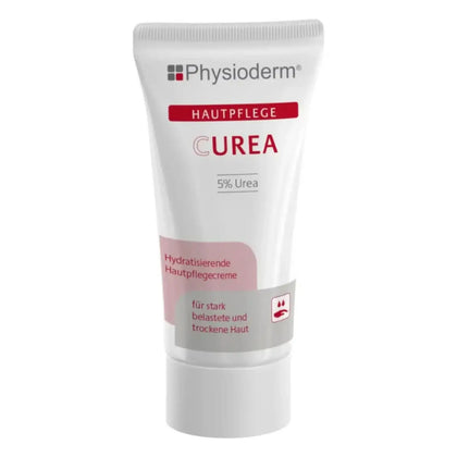 Weiße tube physioderm curea 5 prozent harnstoff hydrierende hautpflegecreme für trockene und irritierte haut