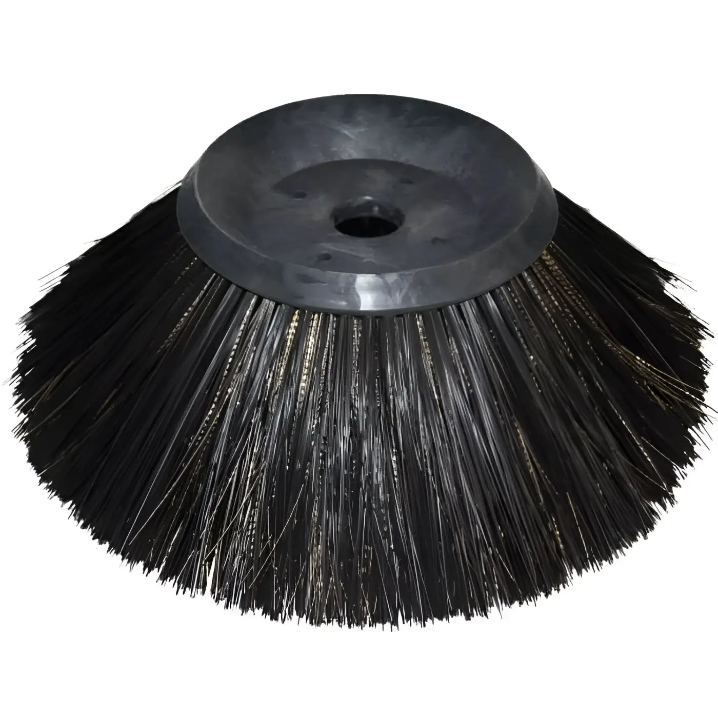 Seitenbesen Kunststoffkörper T8300 mit schwarzem borstenkopf und dunkelgrauem plastikfuß shown from the back side